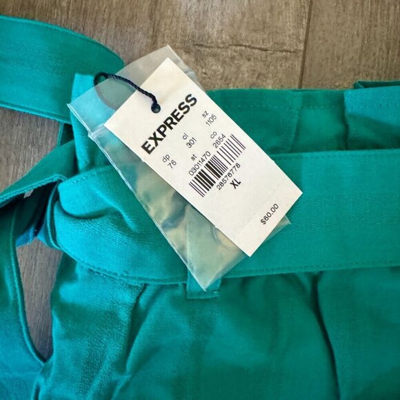 Express Paperbag Waist Belted Shorts – Teal, Size XL – NWT - Picture 5 of 5